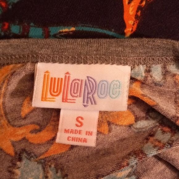 LuLaRoe Sz S Randy Baseball Tee Shirt Tunic Top Womens Floral Raglan Sleeve NEW - Picture 2 of 8